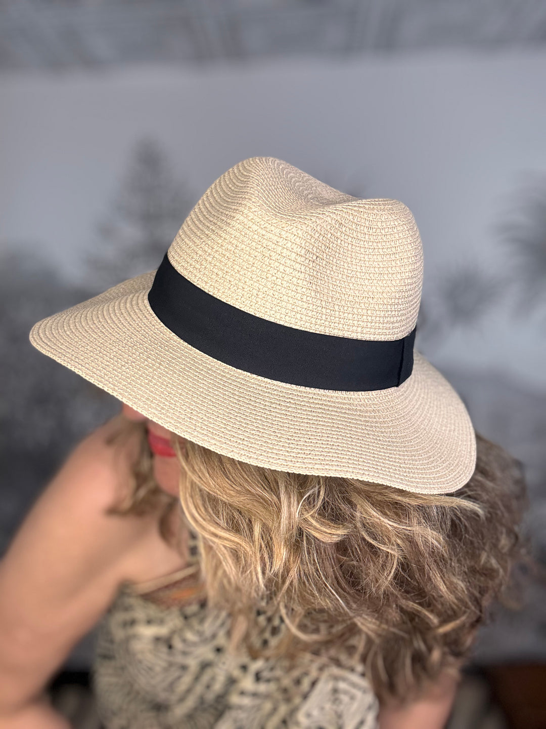 Classic Panama Style Foldable Sun Hat in Bag - Large