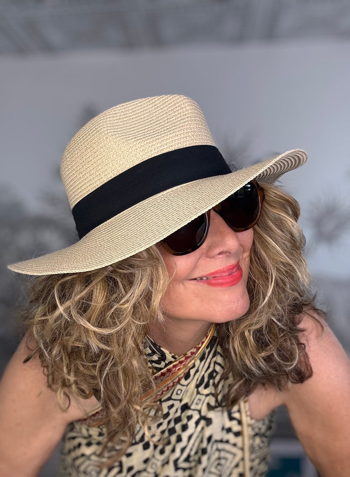 Classic Panama Style Foldable Sun Hat in Bag - Large
