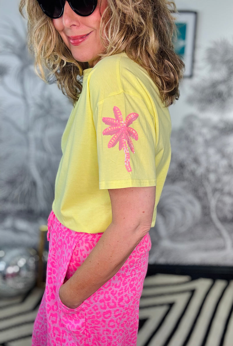 Sequin Palm Sleeve T-Shirt