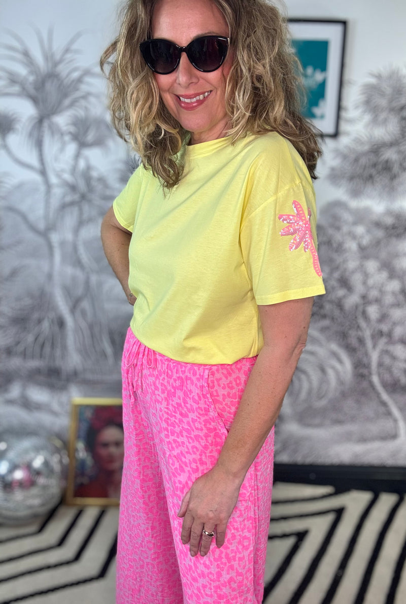 Sequin Palm Sleeve T-Shirt