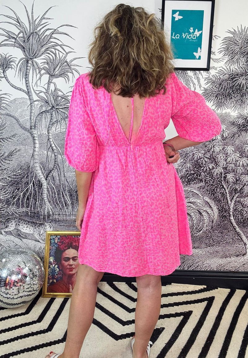 Tangier Pink Animal Short Dress