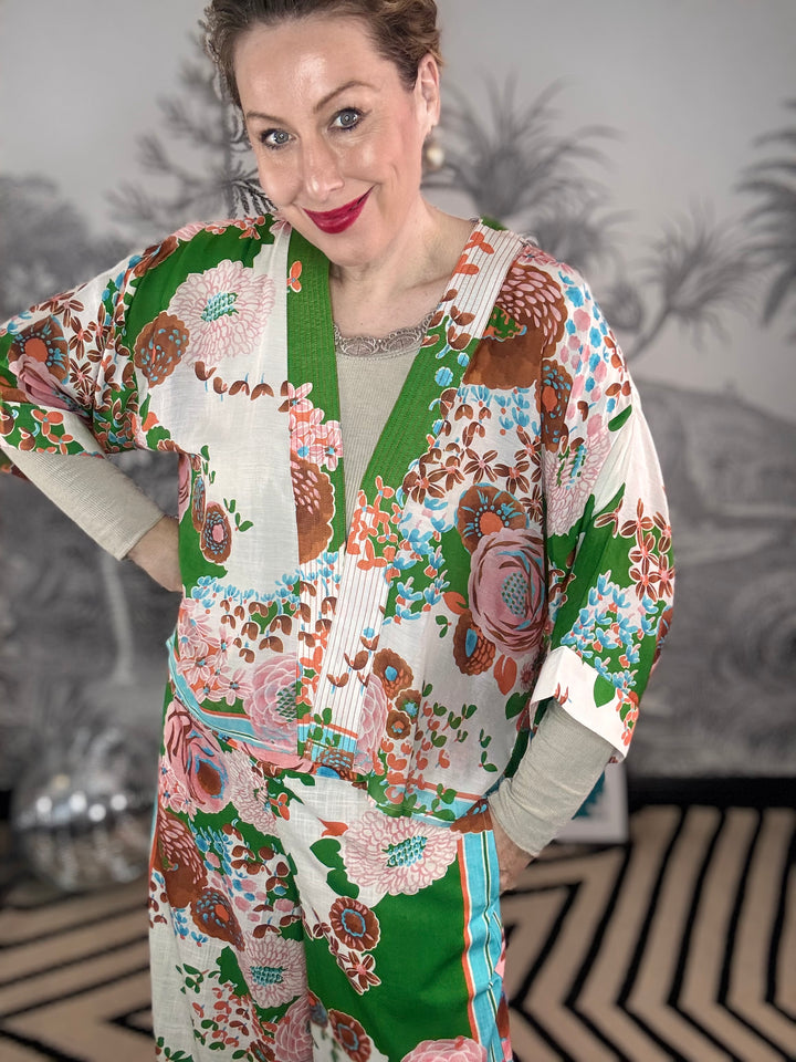 Kitsch Bouquet Green Kimono