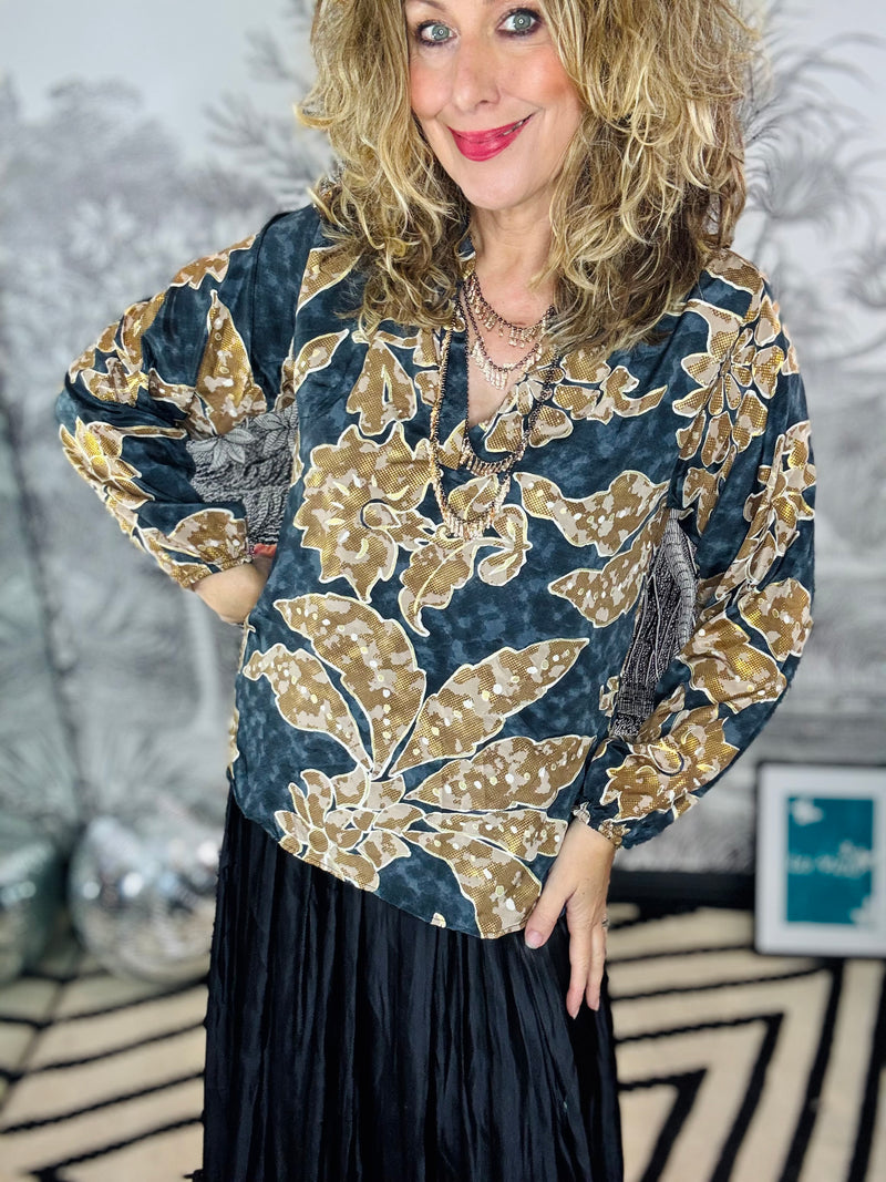Luna Blouse in Lily Bronze