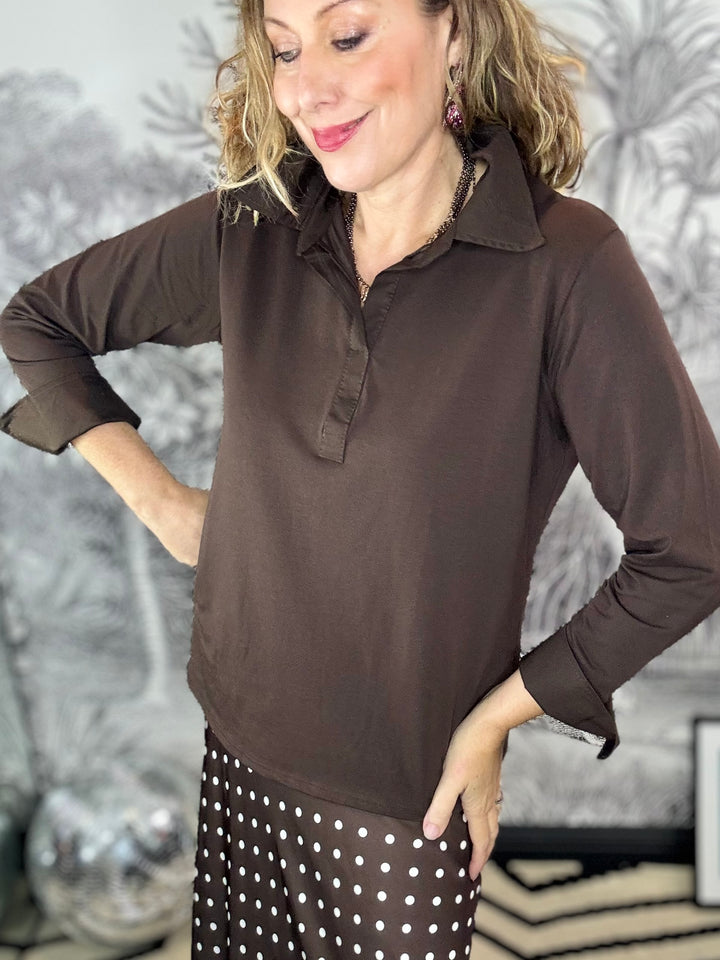 Emma Stretch Polo Top