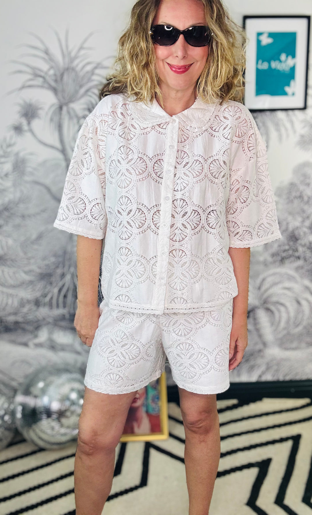 Milos Lace Shorts in Off-White