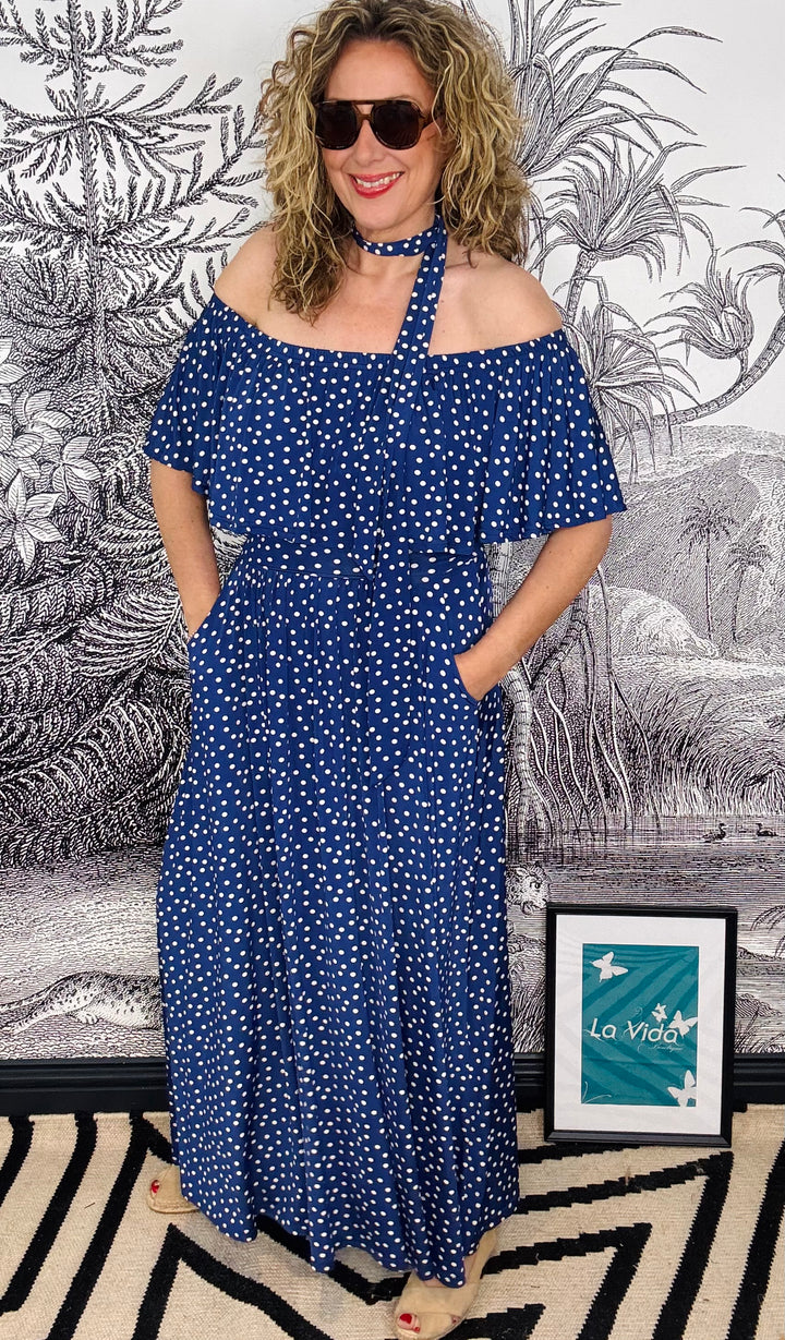 Misty Maxi Polka Dot Dress