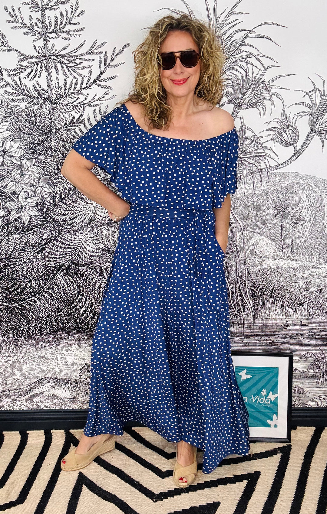 Misty Maxi Polka Dot Dress