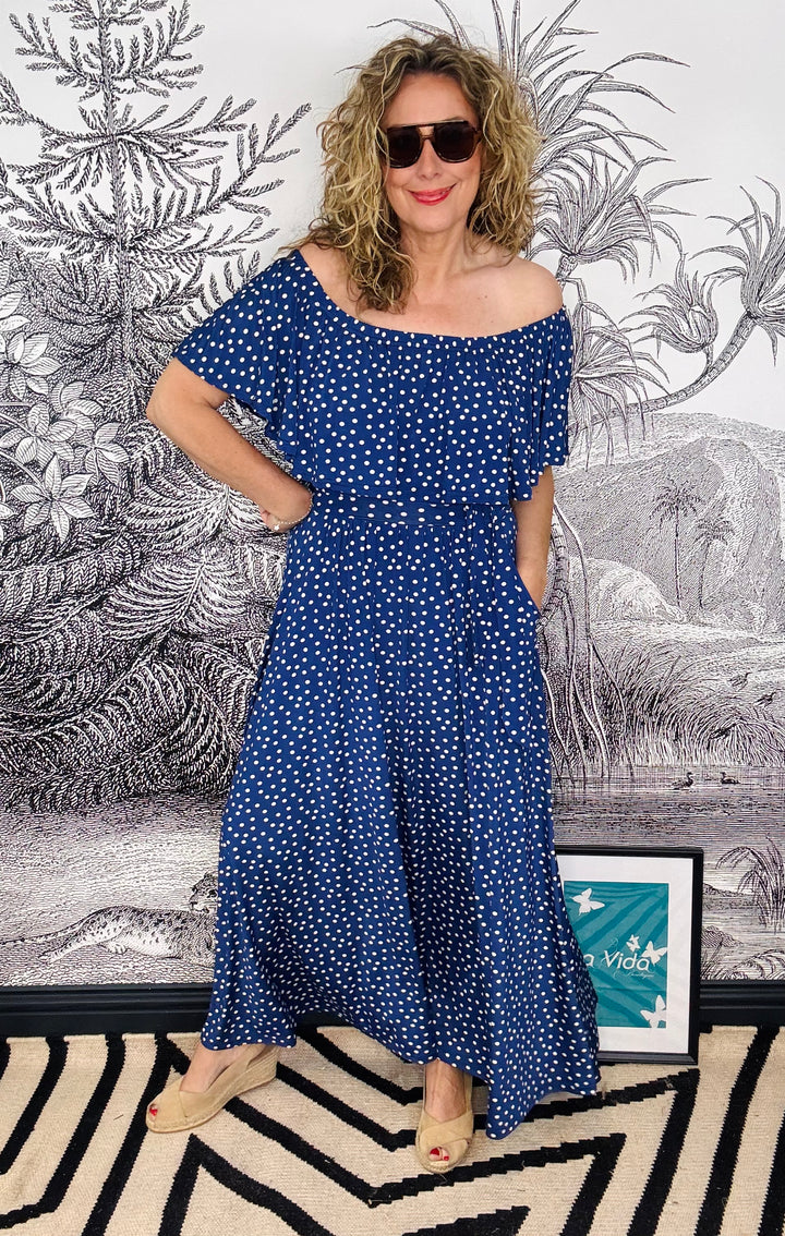 Misty Maxi Polka Dot Dress