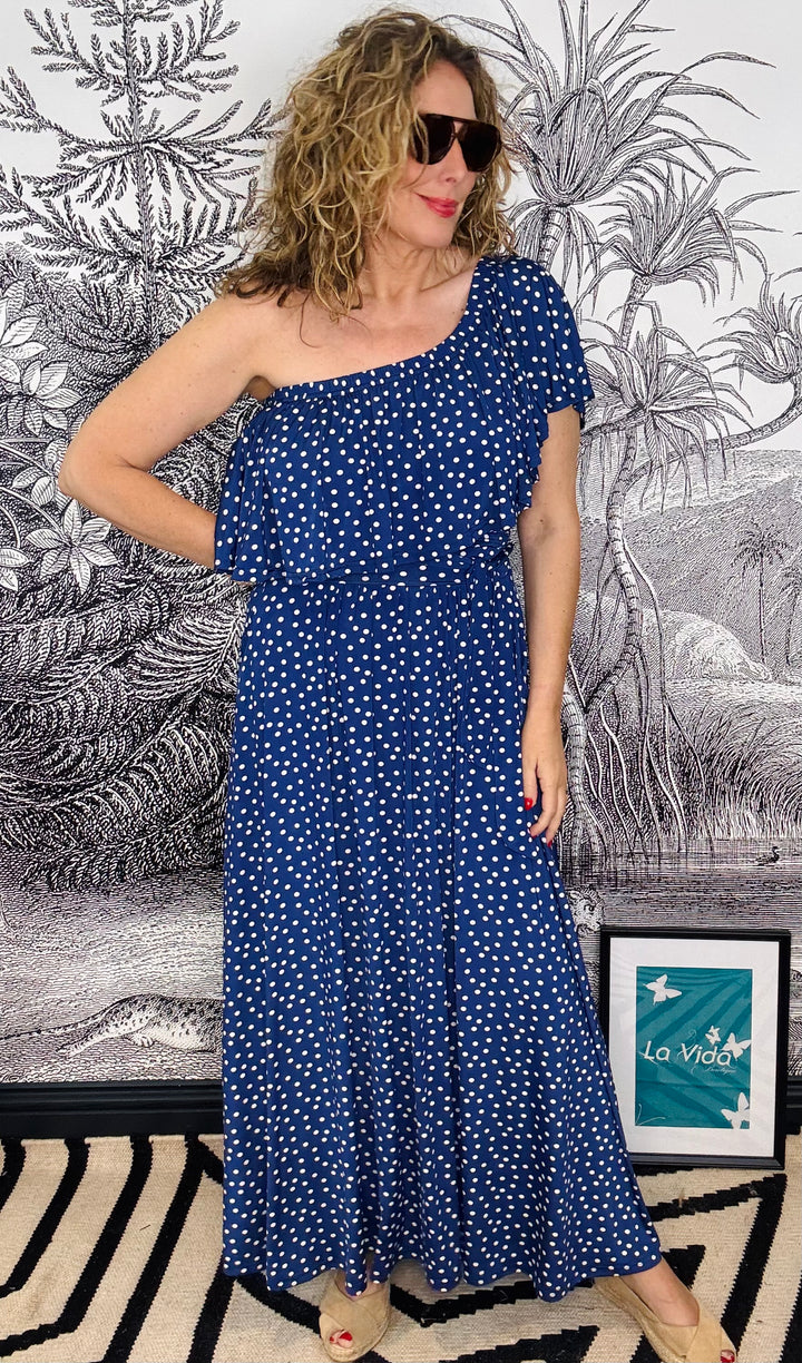 Misty Maxi Polka Dot Dress