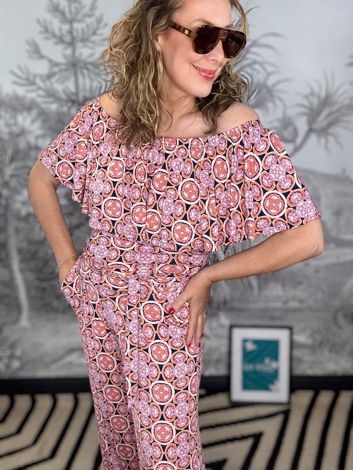 Misty Jumpsuit Riad Coral Print