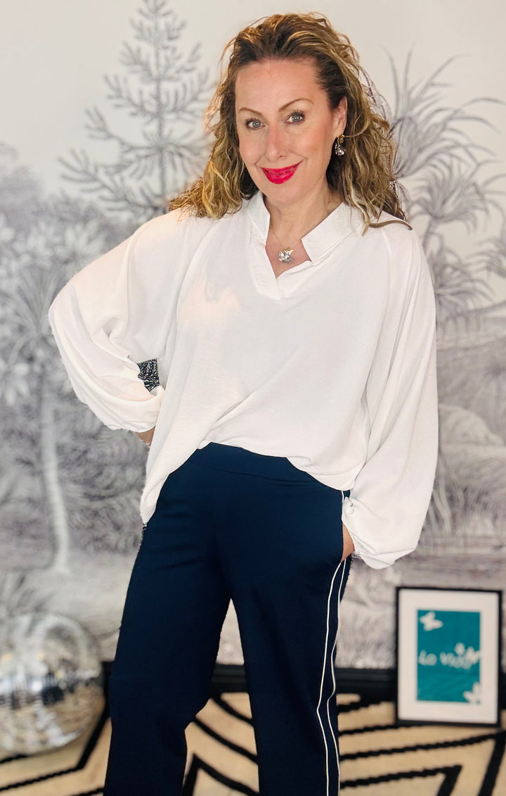 Alison V Neck Loose Fit Stylish Blouse