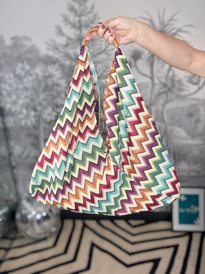 Caliri Zig-Zag Tapestry Boho Bag