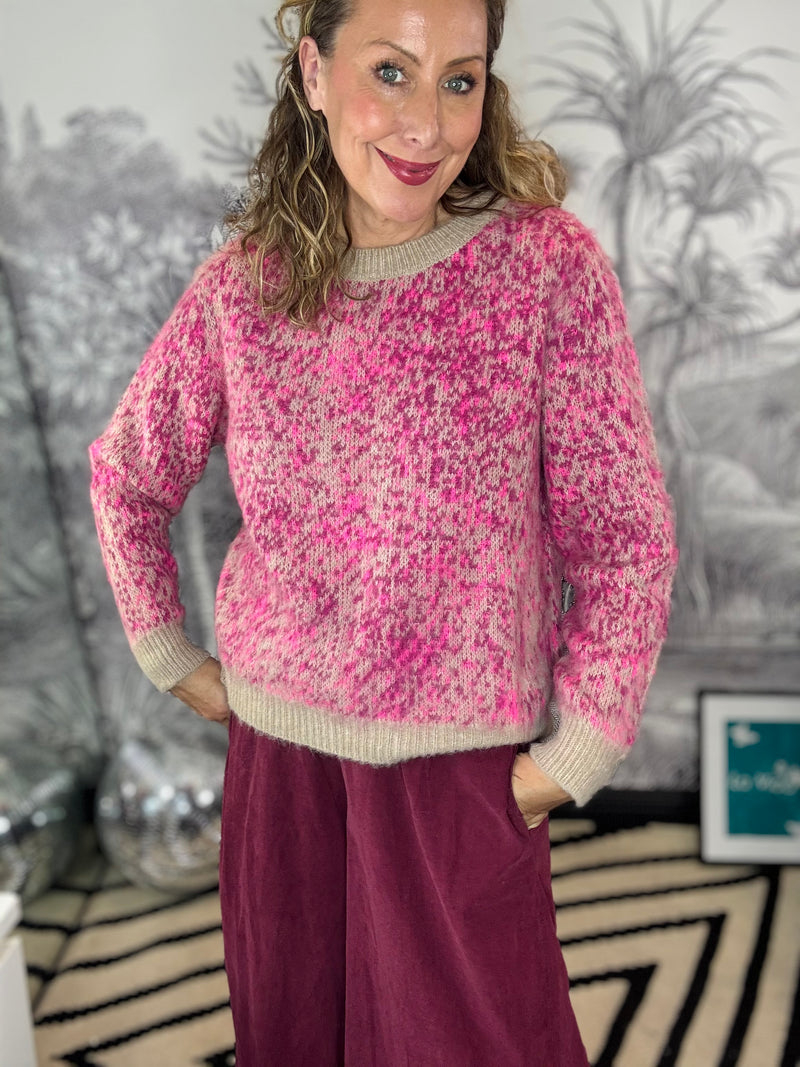 Ria Knit Jumper in Berry Mix