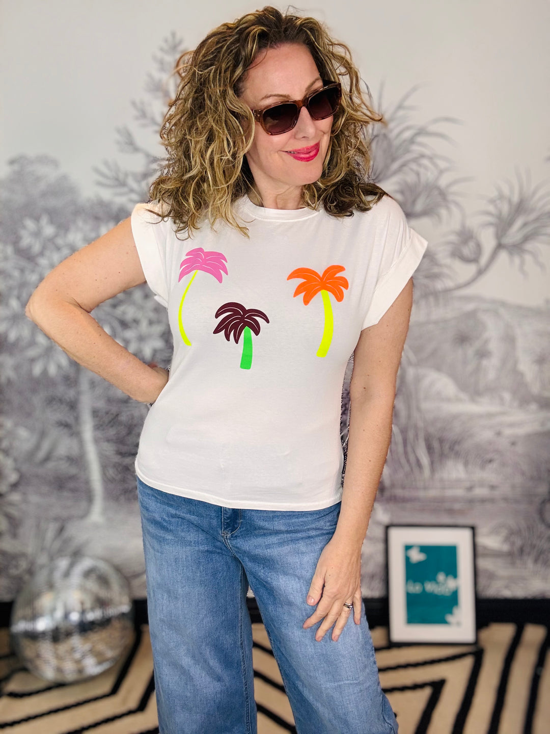 Palma T Shirt With Neon Palms