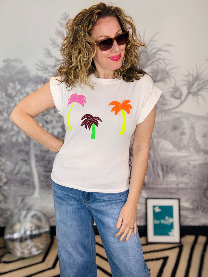 Palma T Shirt With Neon Palms