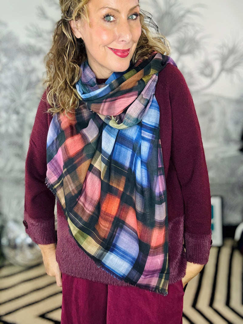 Multi Mix Lightweight Tartan Scarf