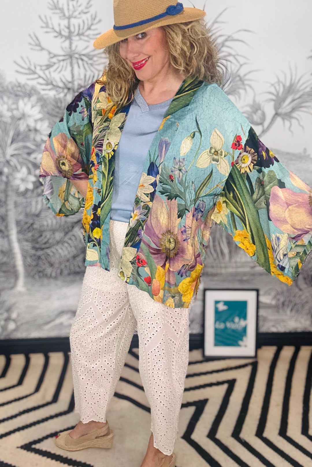 Kimono Jacket in Spring Flora