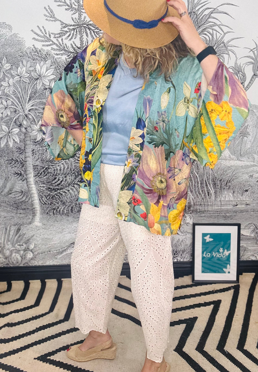 Kimono Jacket in Spring Flora