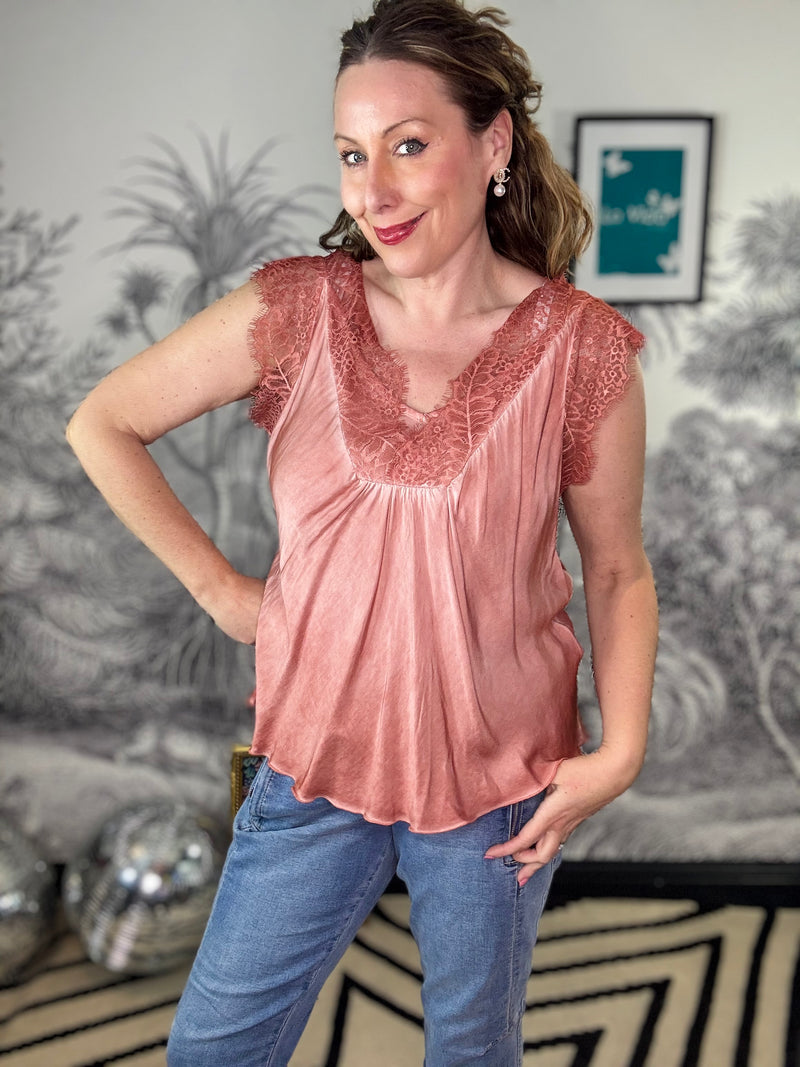 Billy Vintage Dyed Lace Top