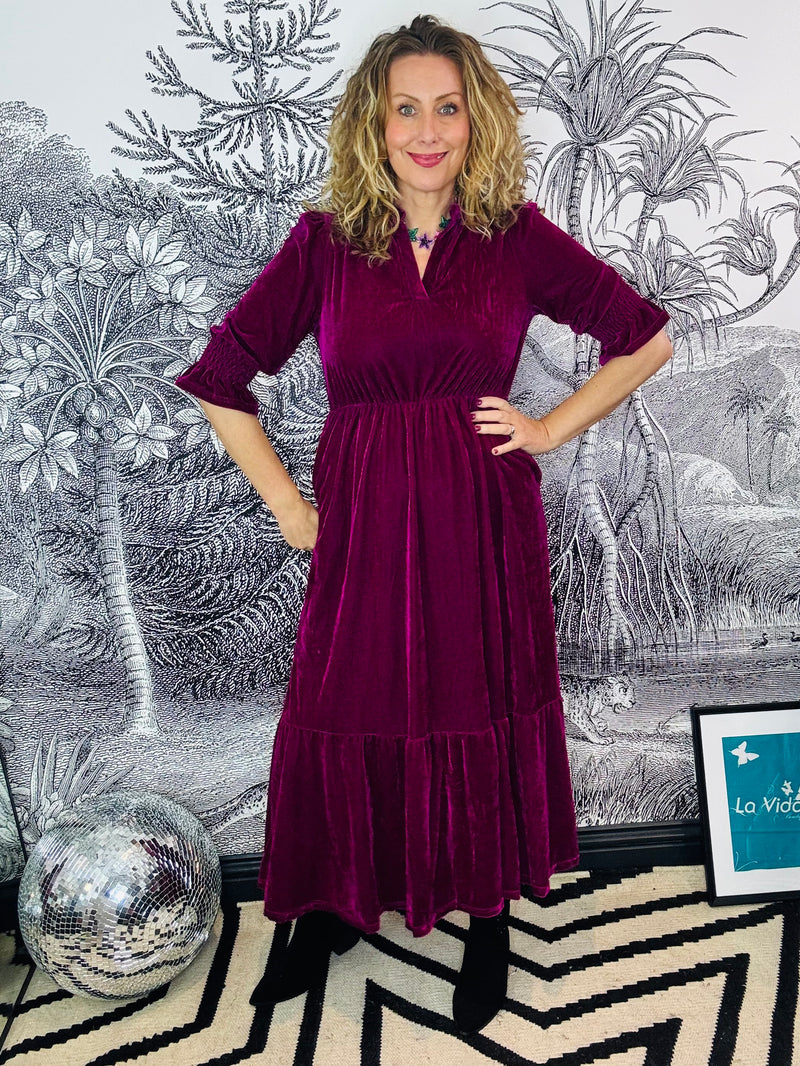 Pandora Velvet Midi Dress
