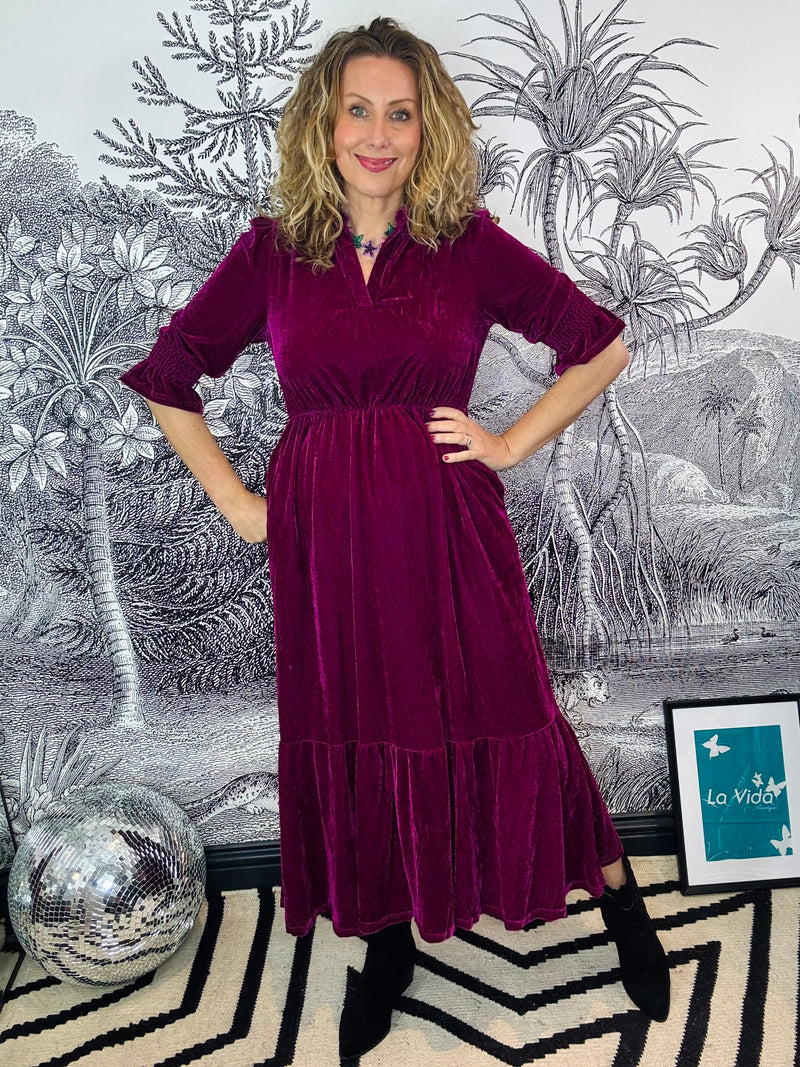 Pandora Velvet Midi Dress