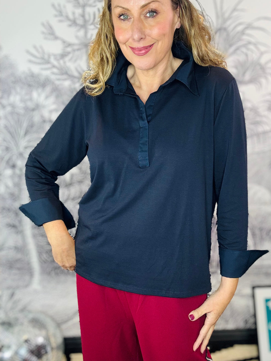 Emma Stretch Polo Top