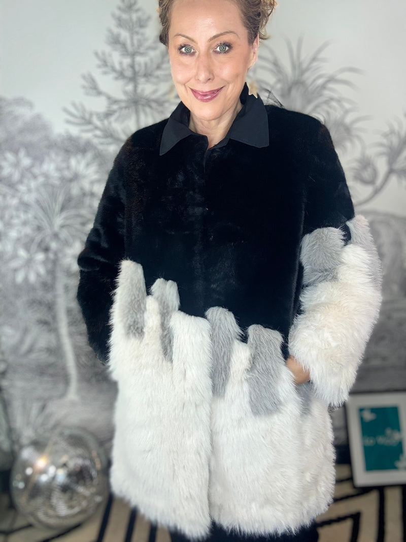 Nox Contrast Faux Fur Coat