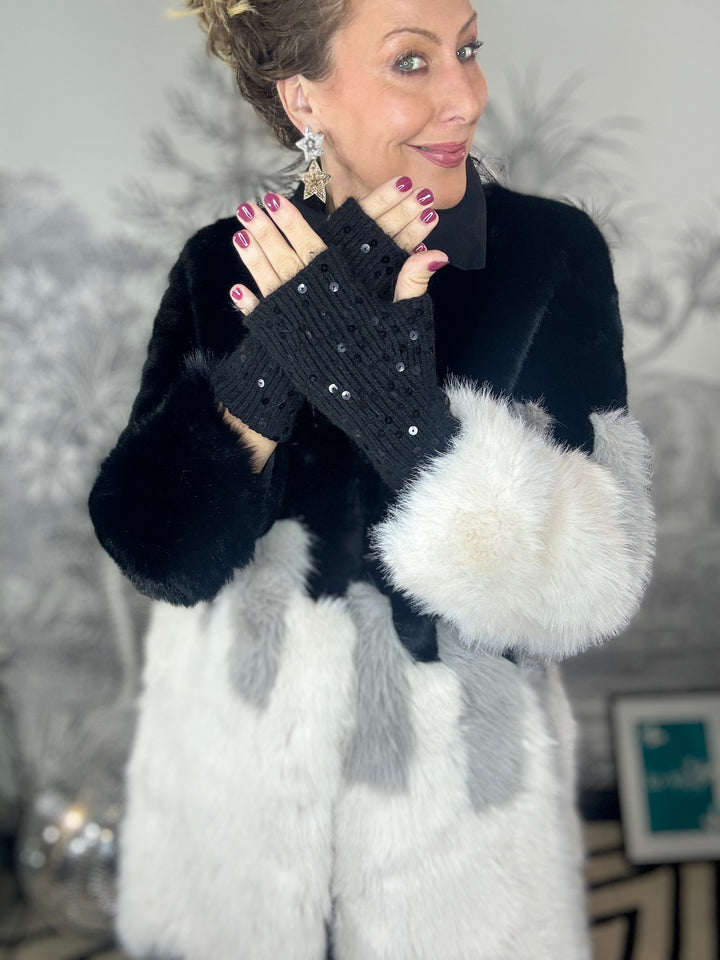 Sequin Fingerless Gloves
