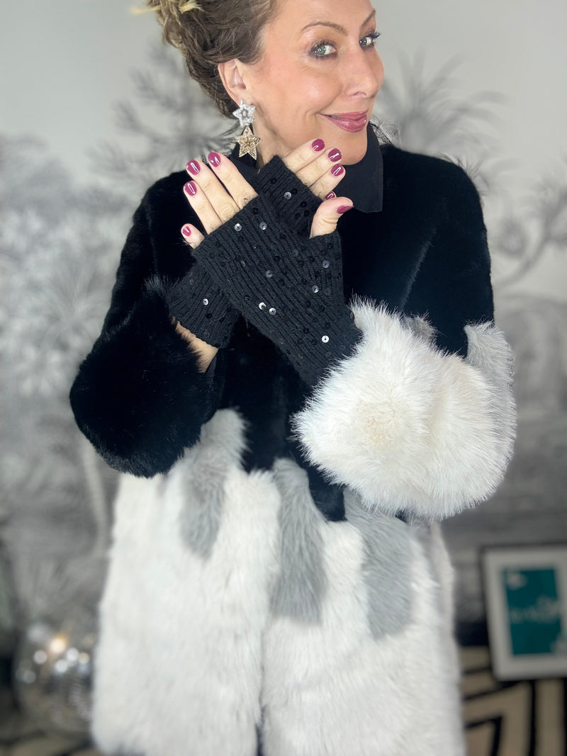 Sequin Fingerless Gloves