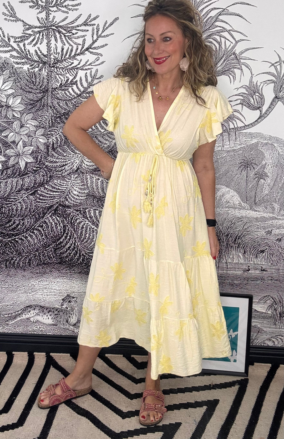 Mijas Flower Embroidered Dress