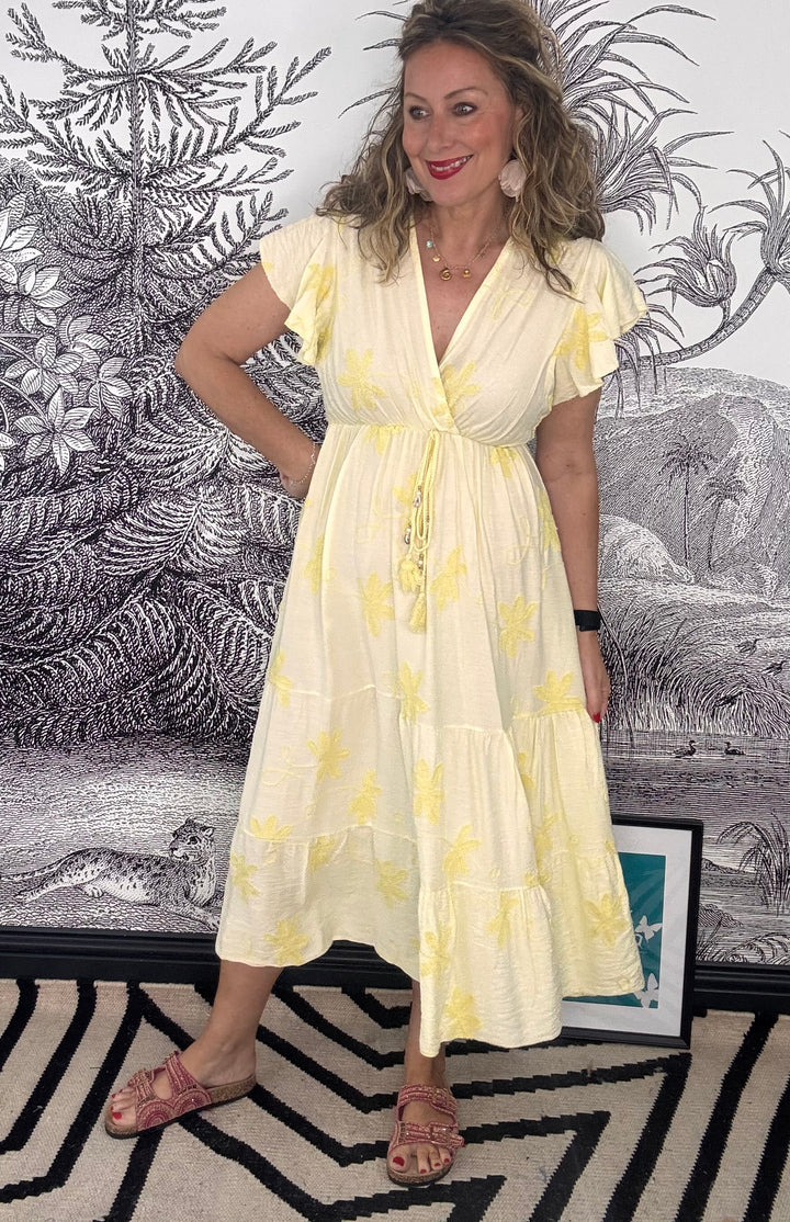 Mijas Flower Embroidered Dress