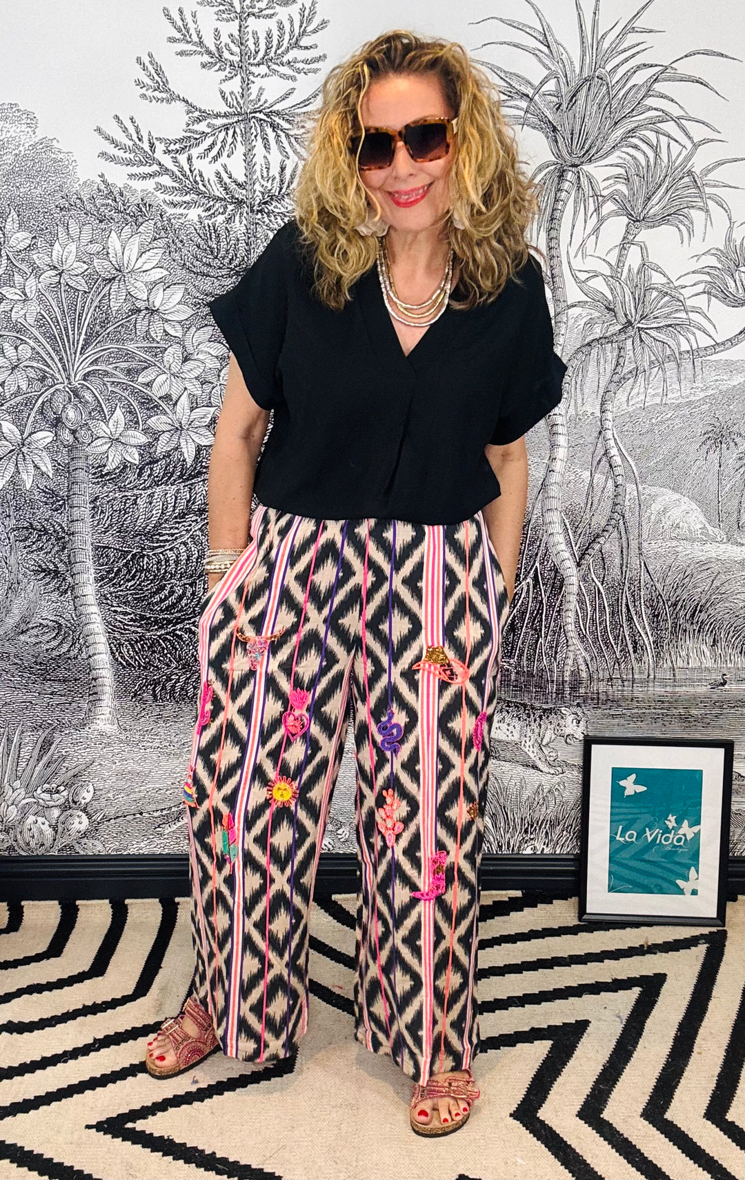 Denver Beaded Ikat Trousers