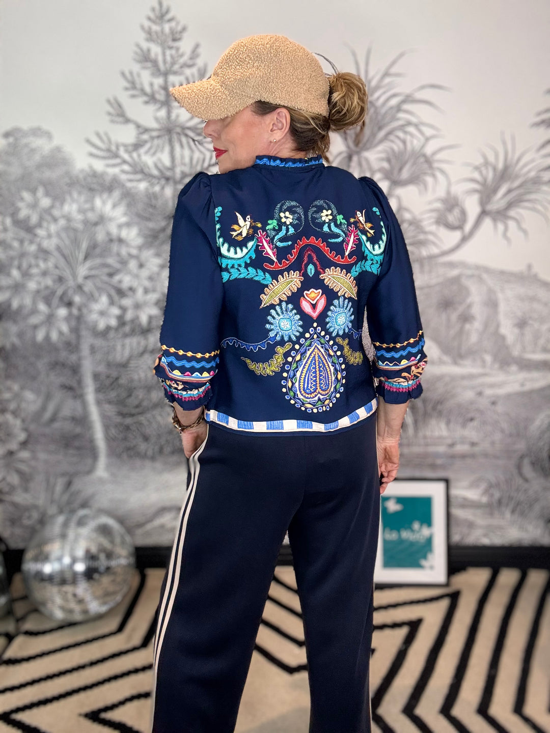 Bella Bohemian Folk Floral Print Tie Front Blouse