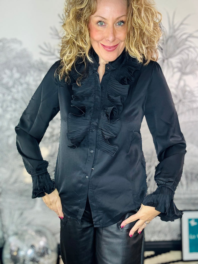 Odette Pleated Frill Blouse