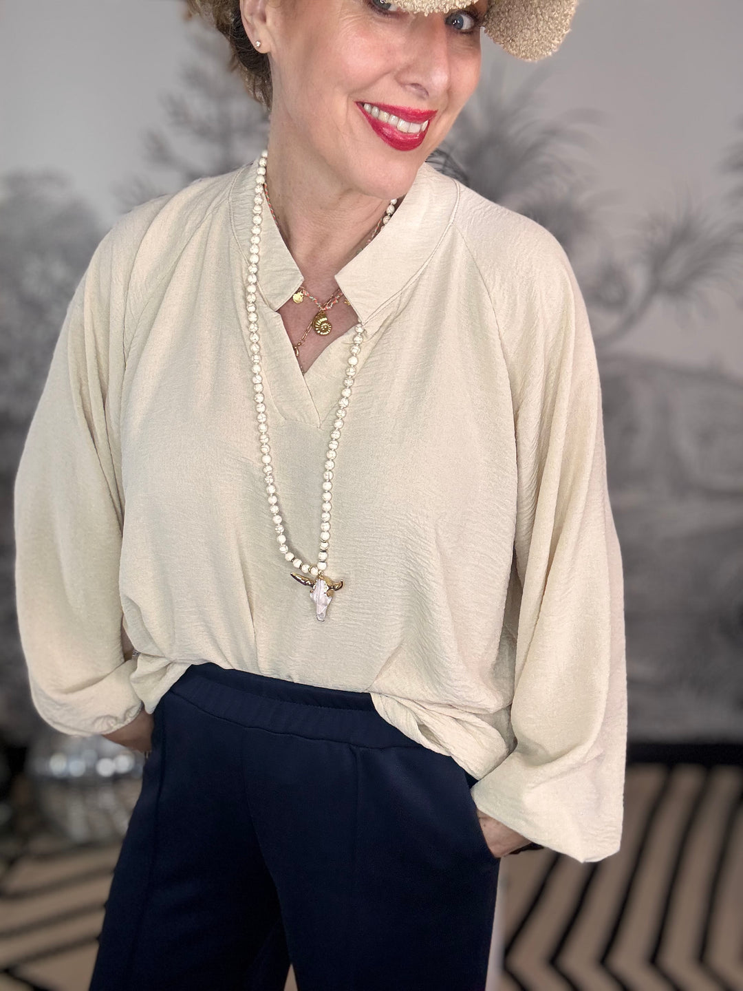 Alison V Neck Loose Fit Stylish Blouse