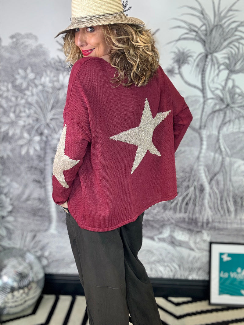 Estrella Metallic Star Back Jumper