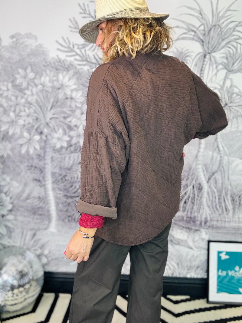 Riya Quilted Cotton Kimono Jacket
