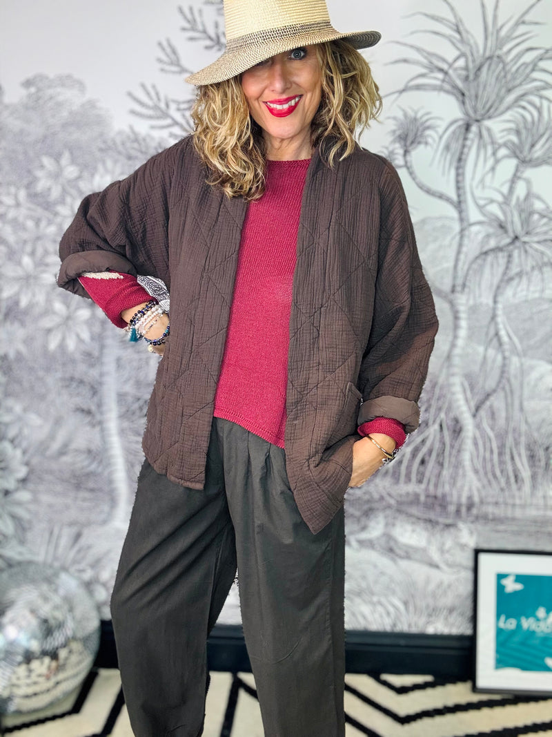 Riya Quilted Cotton Kimono Jacket