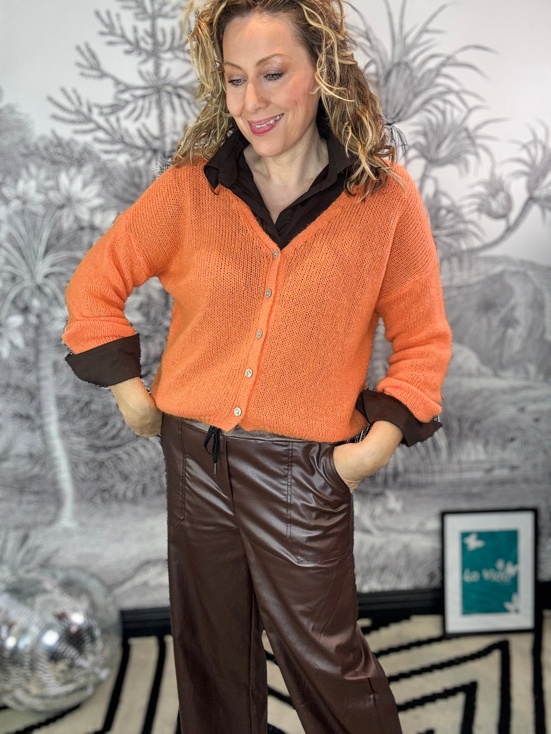 Sukie V-Neck Mohair Cardigan