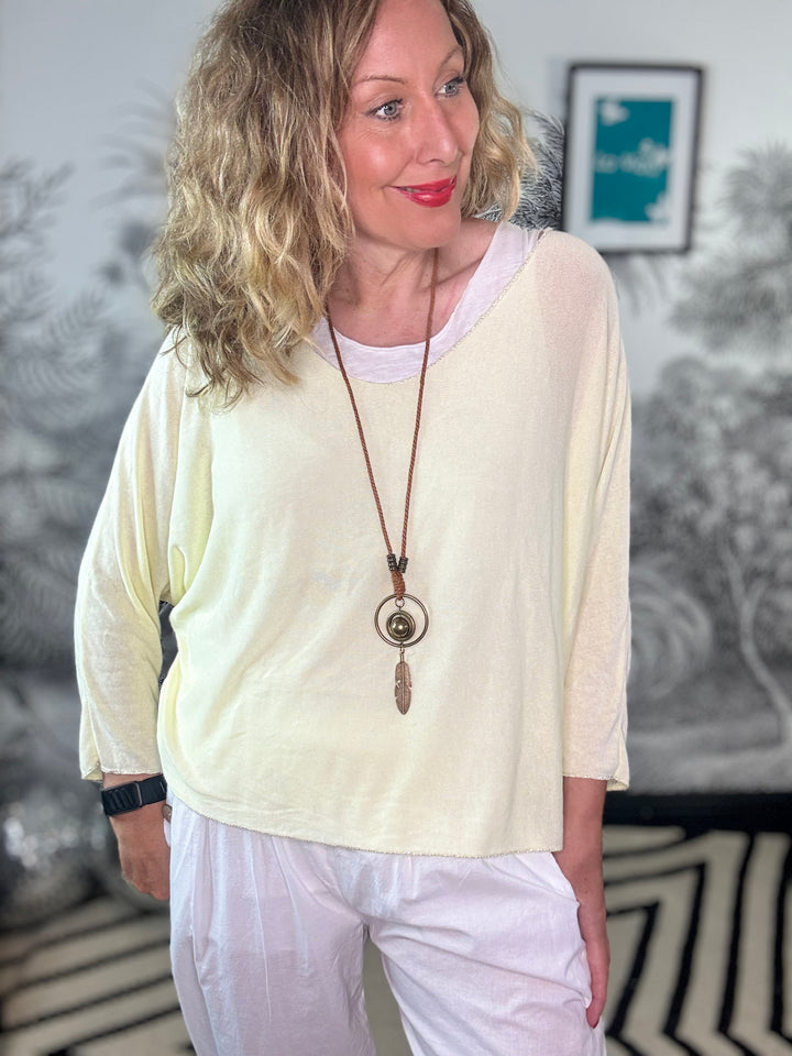 Lucy Summer Double Layer Top with Necklace