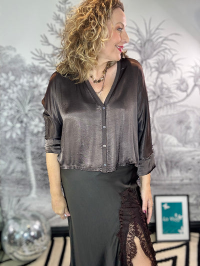 Sloane Satin Batwing Cardigan Top