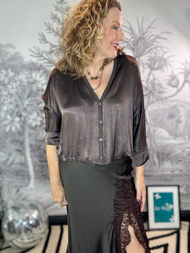 Sloane Satin Batwing Cardigan Top