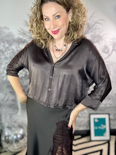 Sloane Satin Batwing Cardigan Top