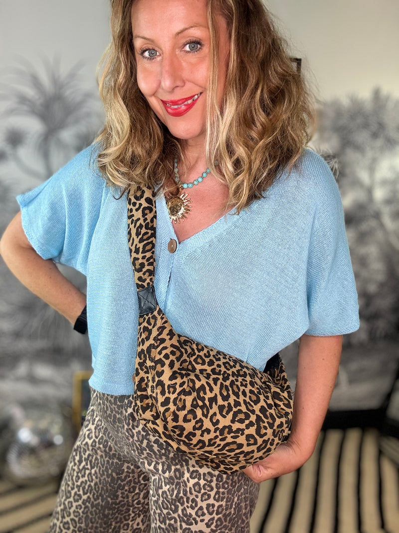 Brixton Cross Body Sling Bag in Leopard