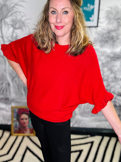 Dina Batwing Frill Sleeve Jumper