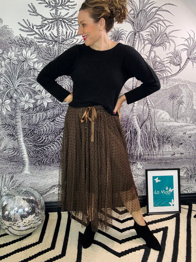 Sarah Spot Tuelle Skirt