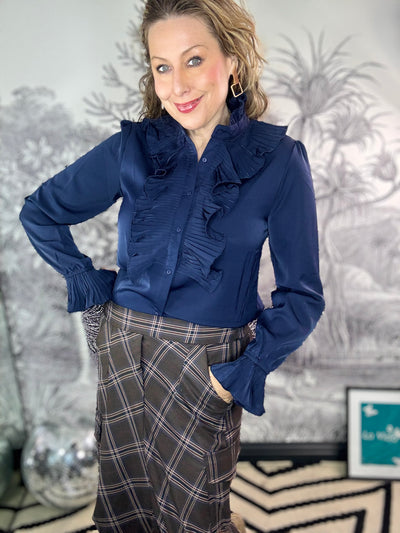 Odette Pleated Frill Blouse