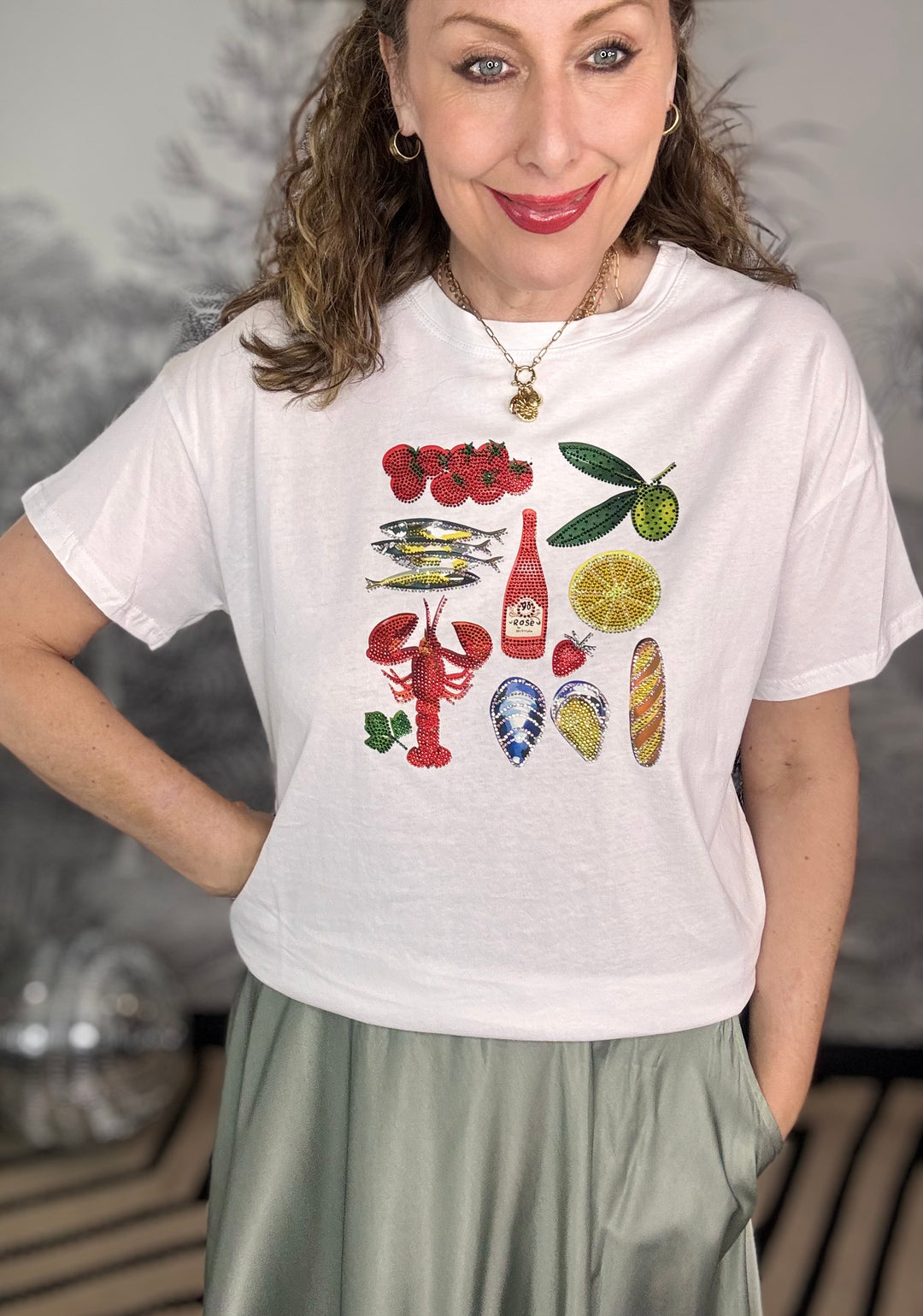 La Carte Embellished Menu T Shirt