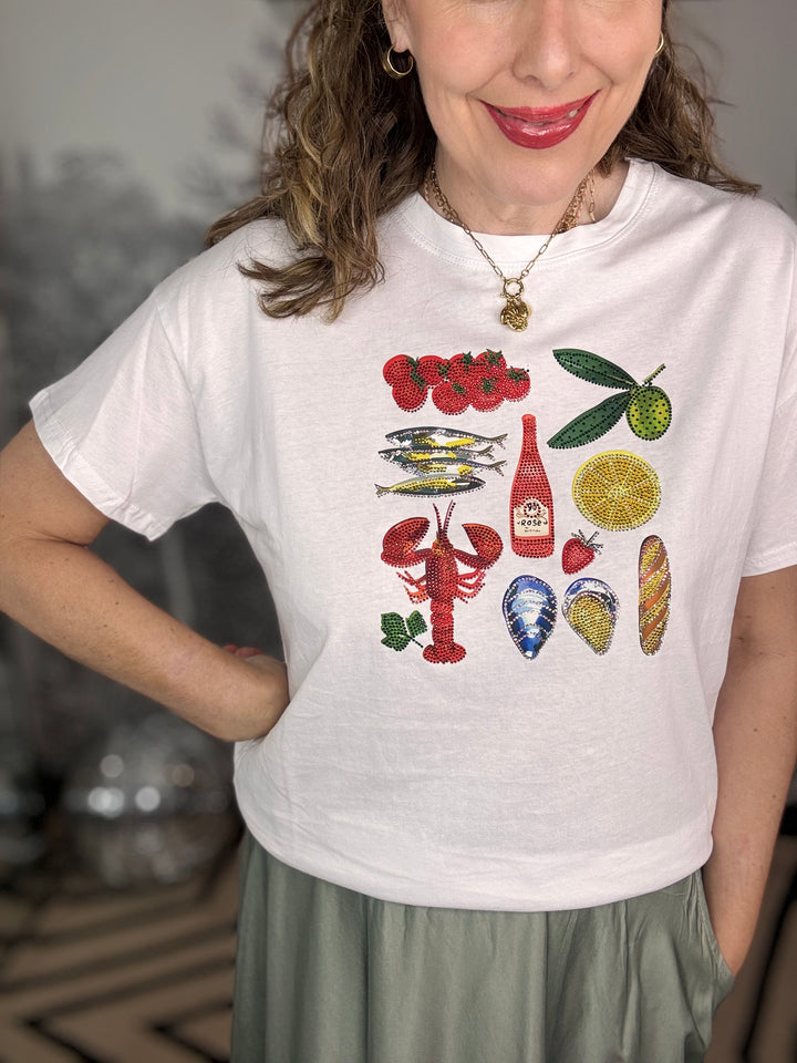 La Carte Embellished Menu T Shirt