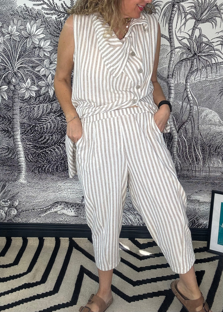 Salamanca Stripe Linen Blend Trousers